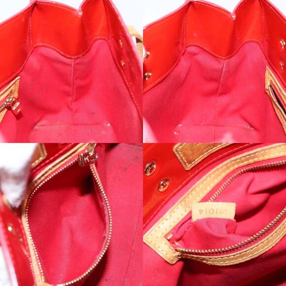 LOUIS VUITTON Monogram Vernis Reade PM Hand Bag Red Rouge M91088 - Picture 12 of 12
